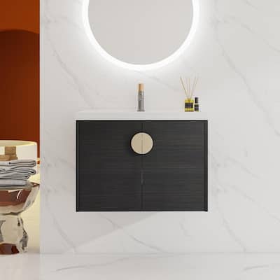Bathroom Vanity With Sink In 24/28 Inch, Floating Bathroom Vanity With Soft Close Door