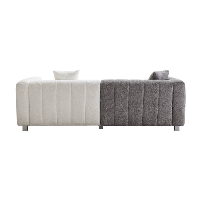 Modern Bubble Upholstered Couch Sofa with Metal Base Legs and 2 Pillows for Living Room and Guest Room