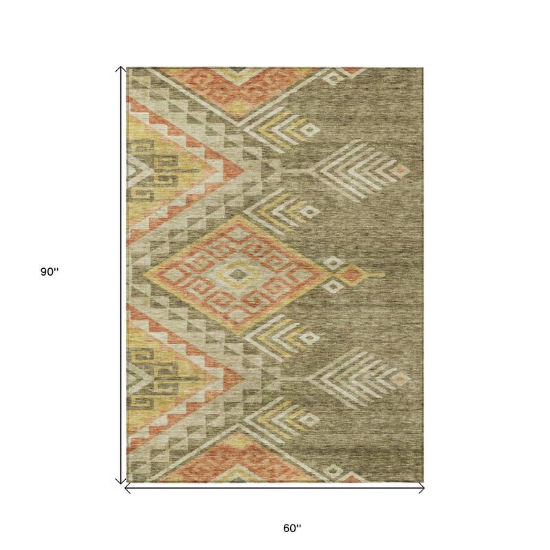 HomeRoots Southwestern Transitional Rectangle Outdoor Rug