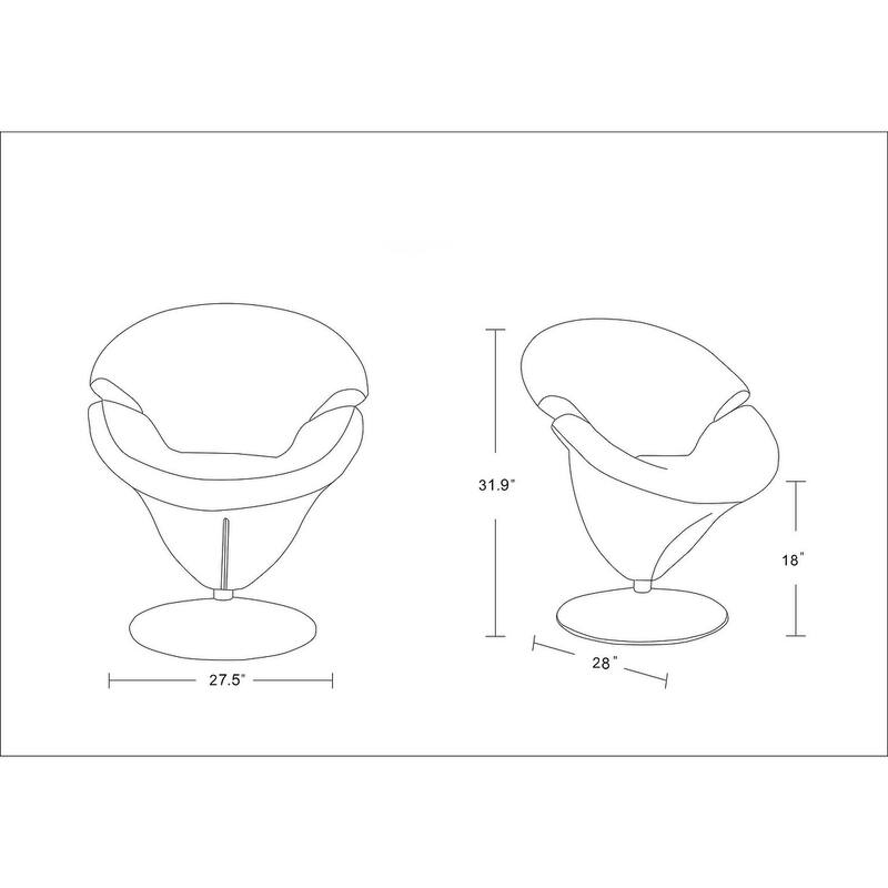 Manhattan Comfort Tulip Polished Chrome Velvet Swivel Accent Chair (Set of 2)