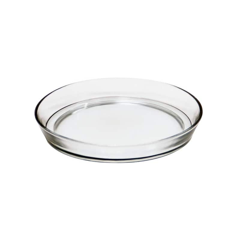Achla Designs Round Glass Tray for Indoor and Outdoor Gardening,Clear