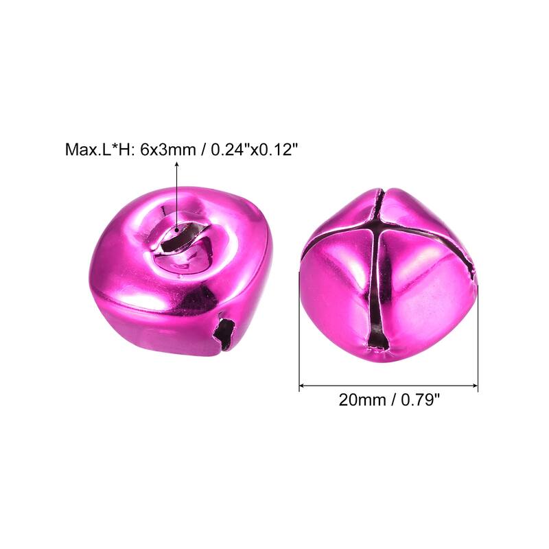 Jingle Bells, 20mm 12pcs Small Bells for Crafts DIY Christmas, Gold Tone - 20mmx20mm - Rose Red