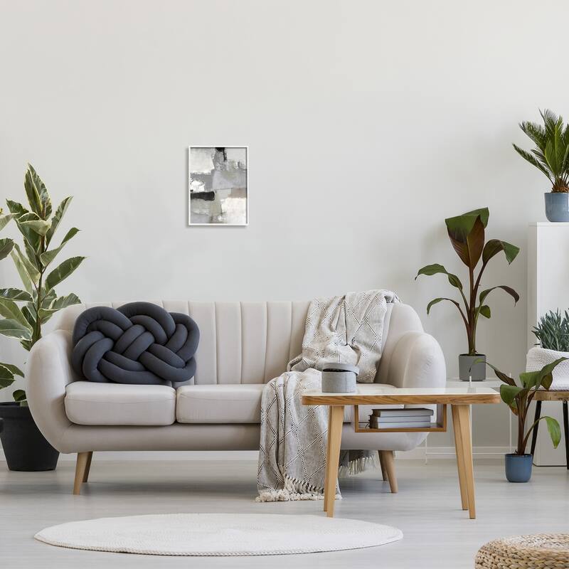 Stupell Blocked Geometric Shapes Black Detail Circles Framed Wall Art, Design by Lisa Ridgers