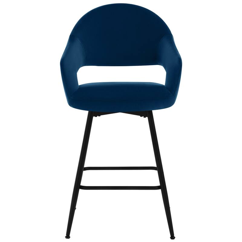 26" Velvet/ Faux Leather Counter Height Swivel Bar Stools Set of 2/4 - 39.2"H x 20.4"W X 22"D