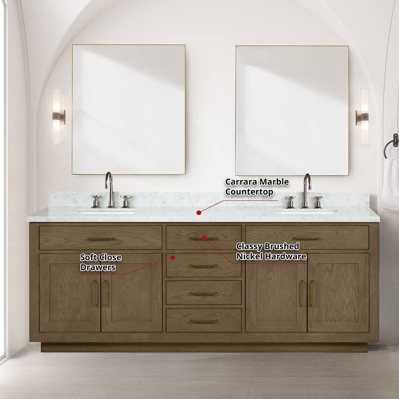 Lexora Abbey Bath Vanity and Carrara Marble Top