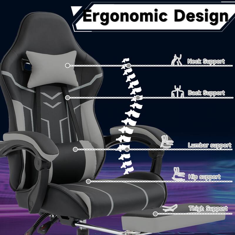 Gaming chair, Computer chair Ergonomic chair with footrest Office chair Ergonomic computer chair