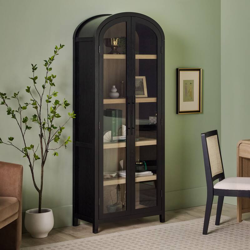 Middlebrook Designs Arched Tall Bookcase with Glass Doors