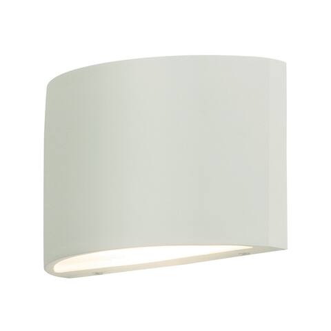 Colton 1-light ADA White LED Outdoor Sconce, Frosted White Glass Shade