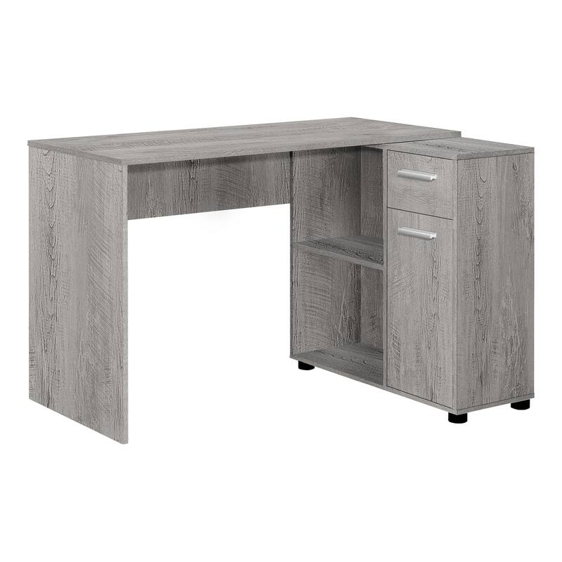 Computer Desk, Home Office, Corner, Storage Drawers, 46"l, L Shape, Work, Laptop, Grey Laminate, Contemporary