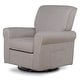 preview thumbnail 8 of 18, Evolur London Upholstered Plush Seating Glider Swivel, Ergonomically Designed for Nursery Fossil