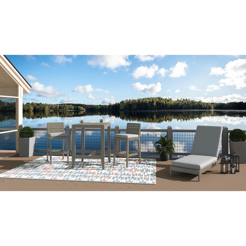 Homestyles Sustain Brown Wood Outdoor Chaise Lounge - 28" x 77" x 12"