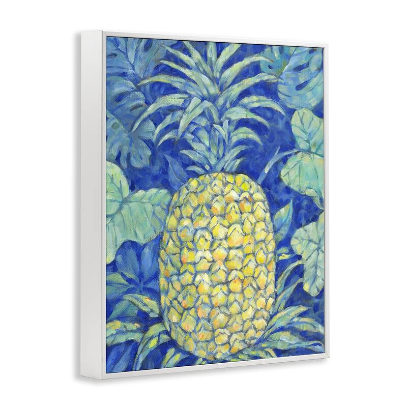 Stupell Blue Hawaii Pineapple Framed Giclee Art Design By Paul Brent