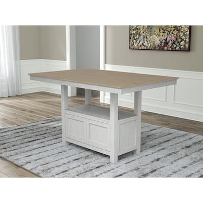 Signature Design by Ashley Westlinport Antique White/Brown Counter Height Dining Table - 38" W x 60" D x 36" H