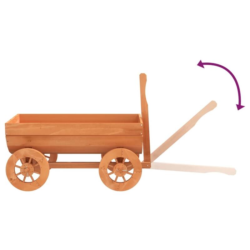 vidaXL Decorative Wagon Natural Wood Solid fir wood Medium Portable