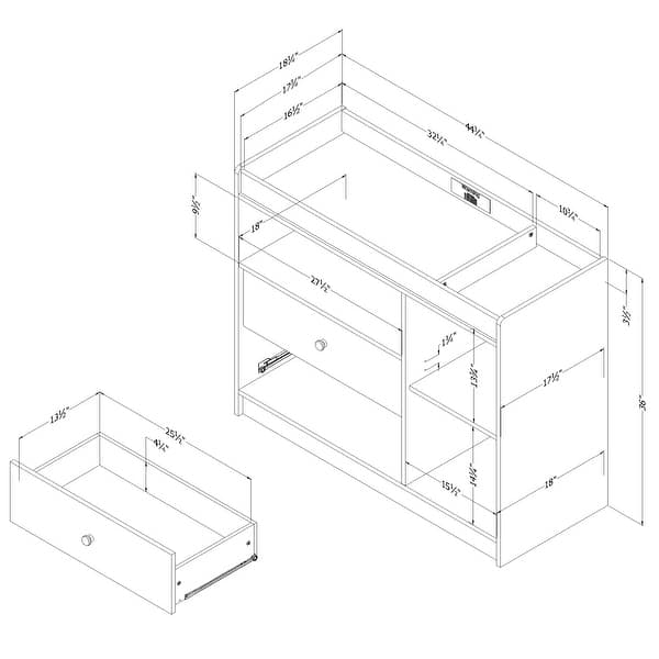 dimension image slide 0 of 2, South Shore Sweedi Changing table