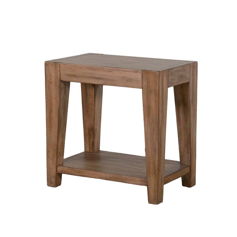 Yael Accent Side Table, Tapered Legs, 25 Inch Rectangular, Brown
