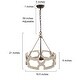 preview thumbnail 5 of 4, Handmade Retro 3 Lights Drum Wood Chandelier Hanging Pendant Lights