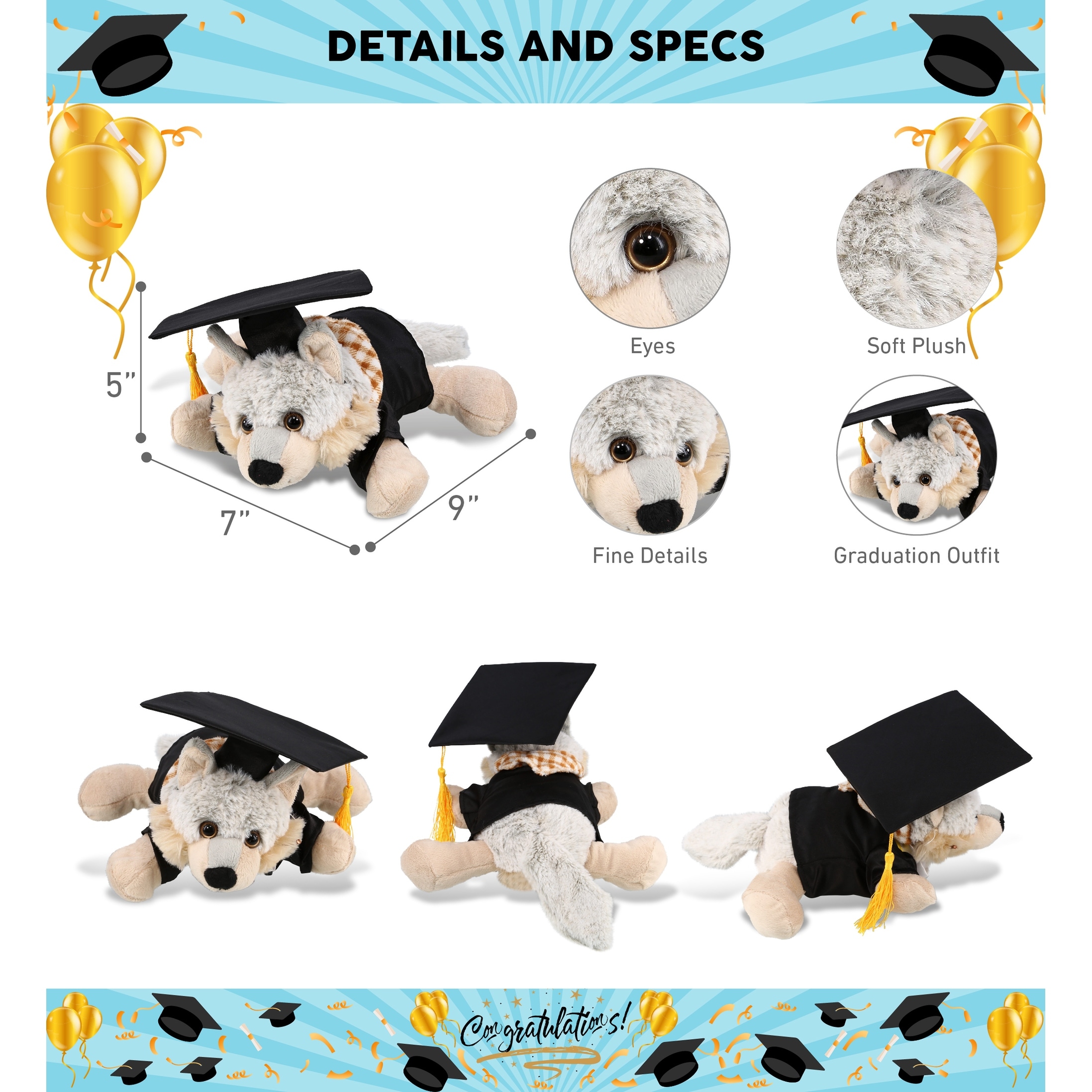 Graduation stuffed dog best sale