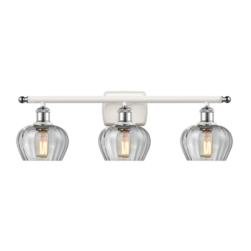 Innovations Lighting Fenton 3 Light 26" Wide Bathroom Vanity Light - White and Polished Chrome / Clear