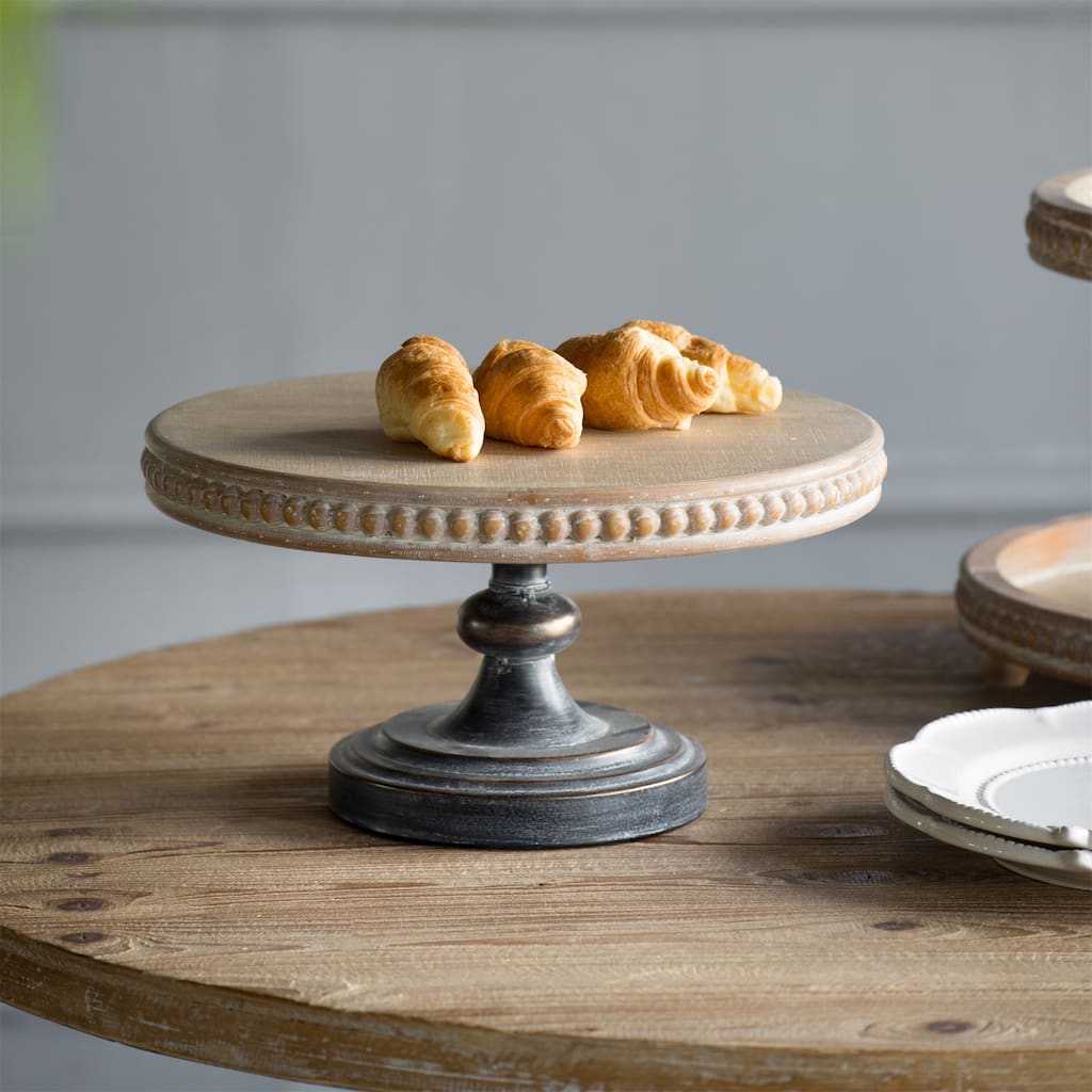 Wooden Display Stand with Beaded Trim