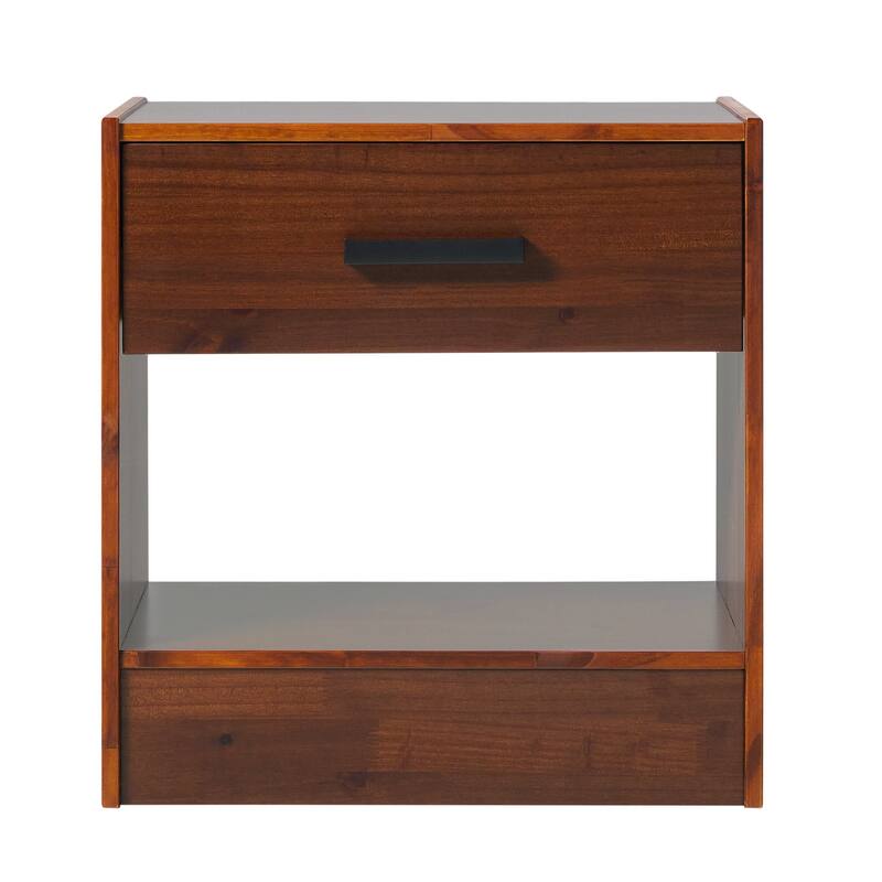 Walker Edison Modern Easy Assembly 1-Drawer Solid Wood Nightstand