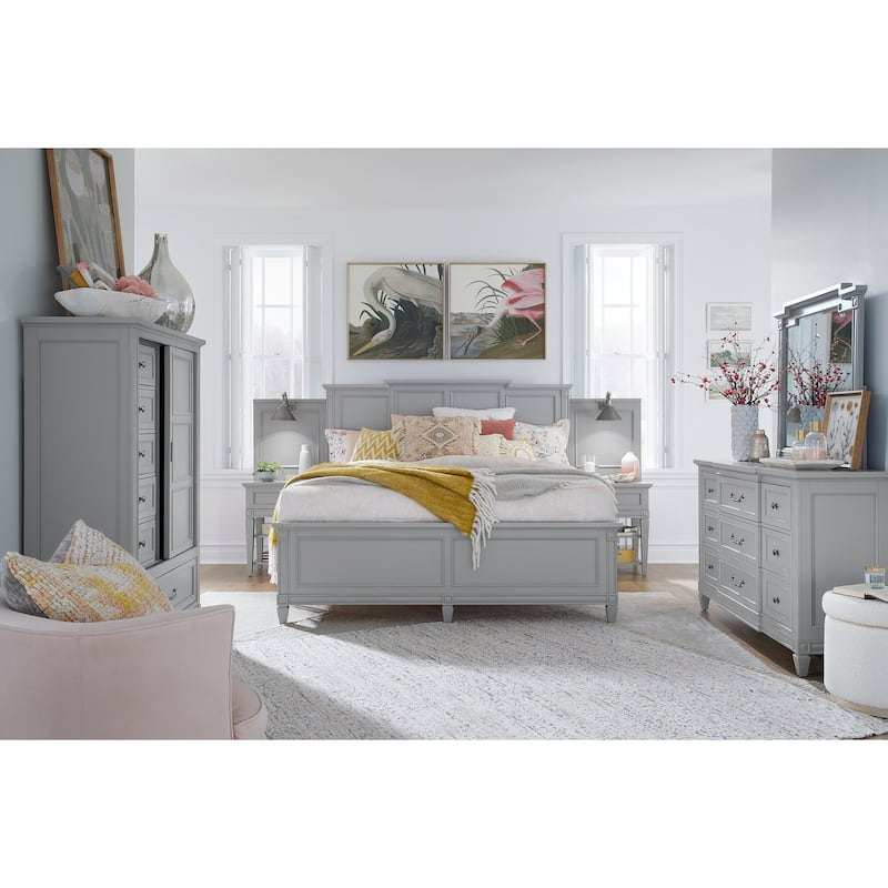 Magnussen Home Glenbrook Pebble Drawer Dresser With Landscape Mirror