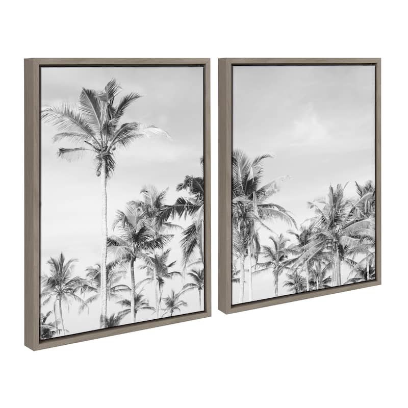 Kate and Laurel Coastal Framed Canvas Set by The Creative Bunch Studio - 2 Piece 18x24 - Plastic - Grey