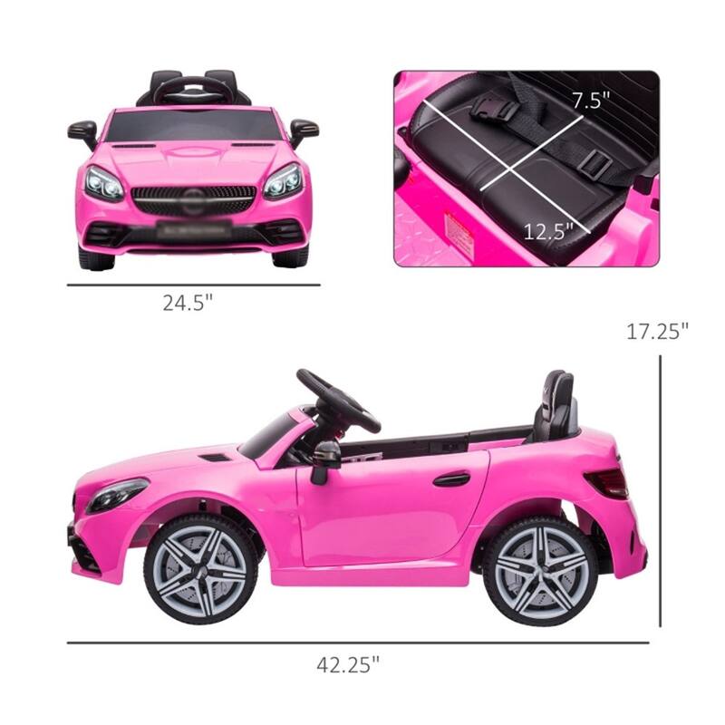 Kids Electric Ride-On Vehicle 1 Seater with Parental Remote and Adjustable Speed USB AUX TF Slot - 42.25"L x 24.5"W x 17.25"H