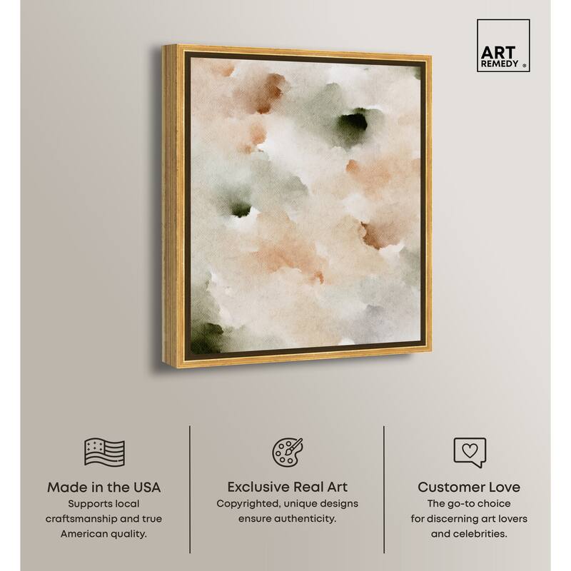 Art Remedy Cotton Balls And Cinnamon Framed Watercolor Boho Abstracts