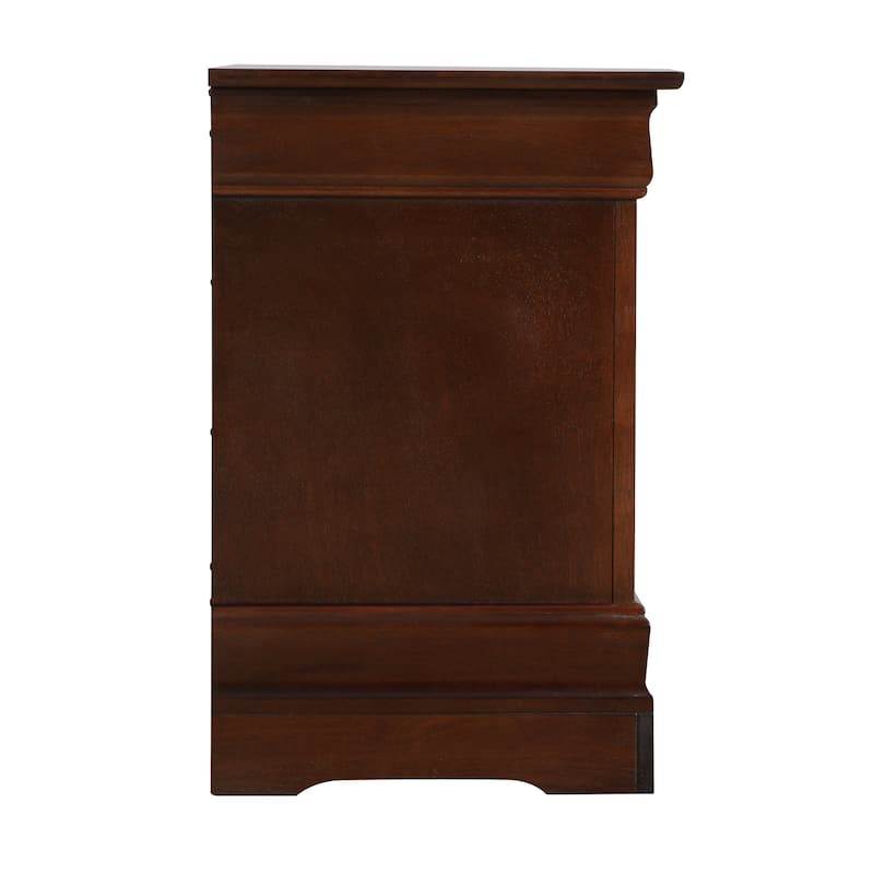 Cappuccino Nightstand 24x22x16 with One Spacious Drawer, Compact Bedside Table for Storage and Rich Modern Bedroom Accent
