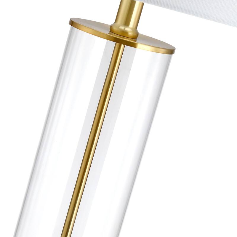 3-Way USB Table Lamp Set of 2 with White Shades - 25.5 in. H