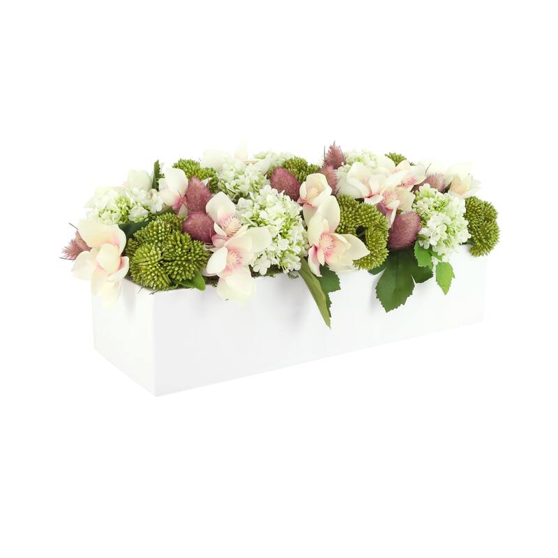 Butterfly Magnolias and Hydrangeas in Fiberstone Planter - 7