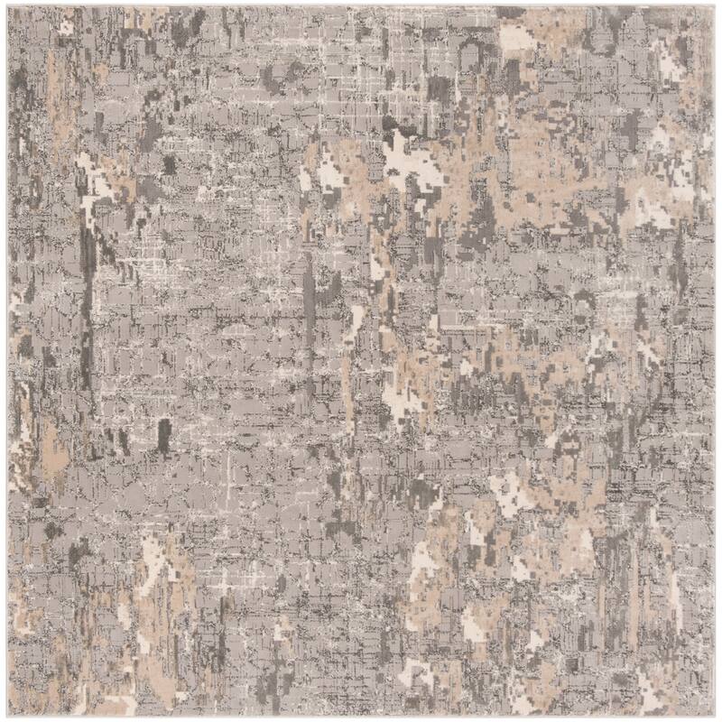 SAFAVIEH Meadow Heidegret Modern Abstract Rug - 6'7" Square - Grey