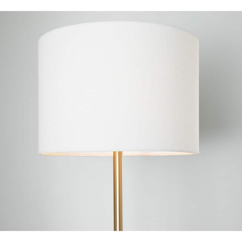 Chloe Contemporary Floor Lamp with Clear Glass Shelf