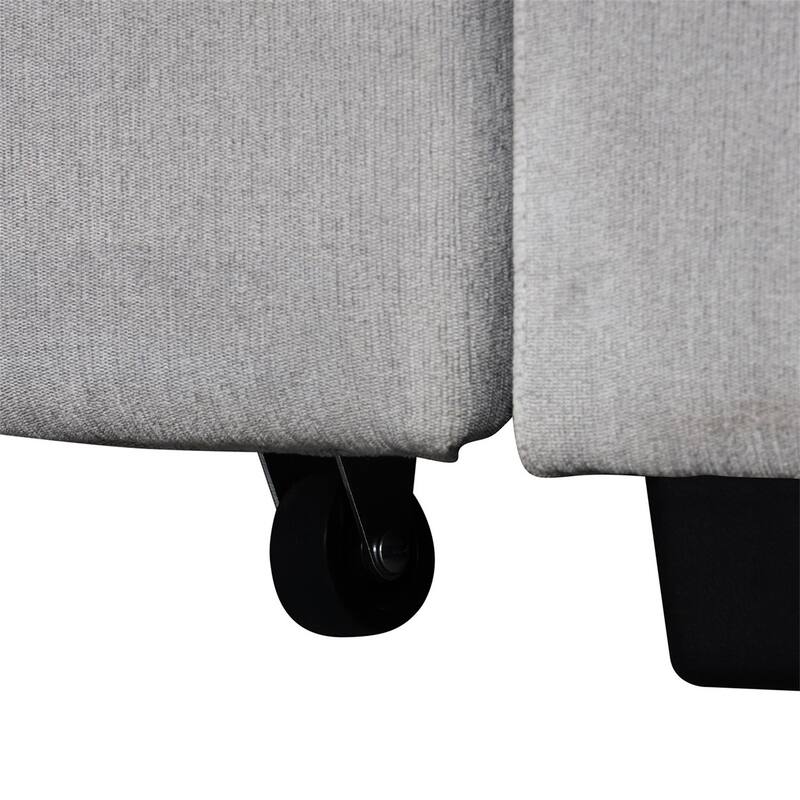 Modern L-Shaped Corner Living Room Combination Sofa with Ottoman, USB