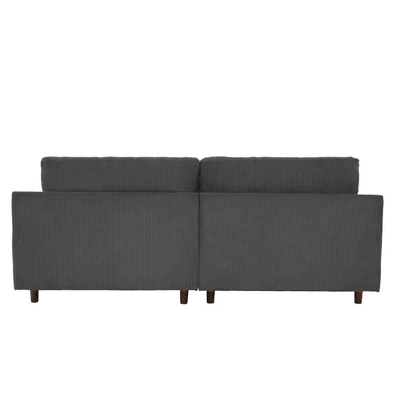 Modern 90" Loveseats Corduroy Sectional Sofa