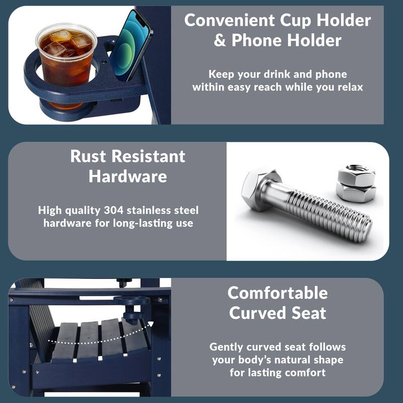 Hanniford Poly Adirondack 49 Inch Bench