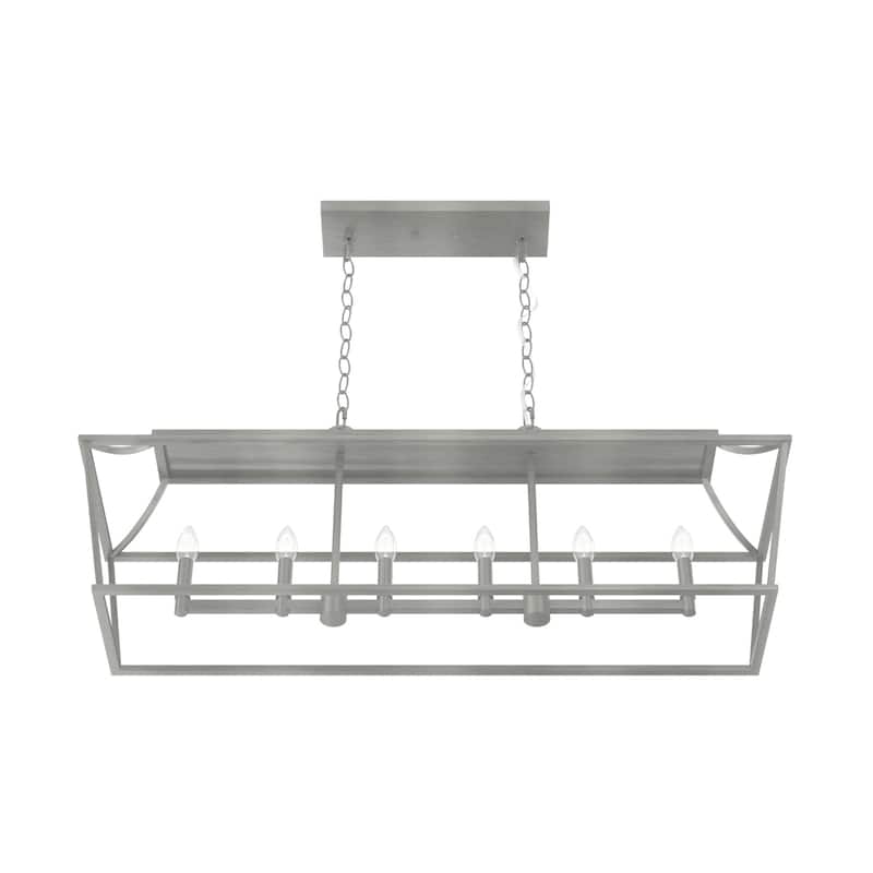 Hunter Laurel Ridge 6-Light Linear Chandelier - Kitchen Island, Dining Room - Modern Farmhouse, Candle, Industrial, Transitional