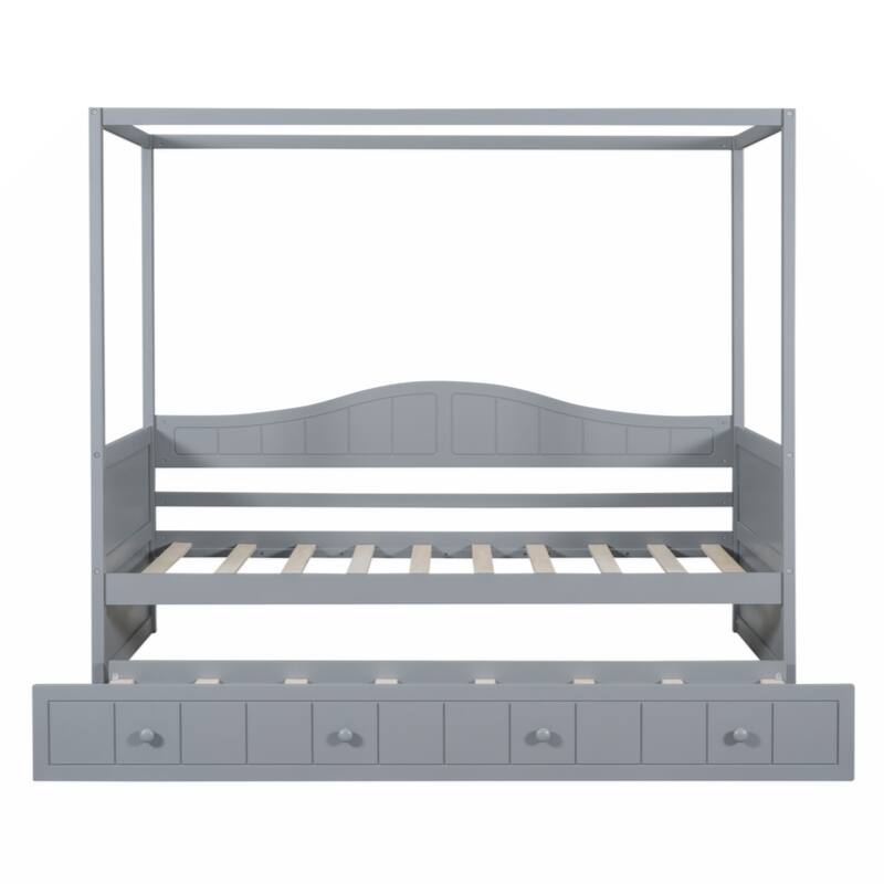 Twin Size Canopy Day Bed with twin size Trundle