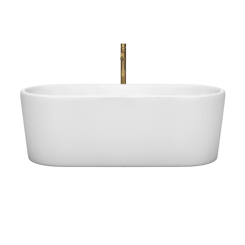 Wyndham Collection Ursula 67" Freestanding Soaking Tub with Tub Filler