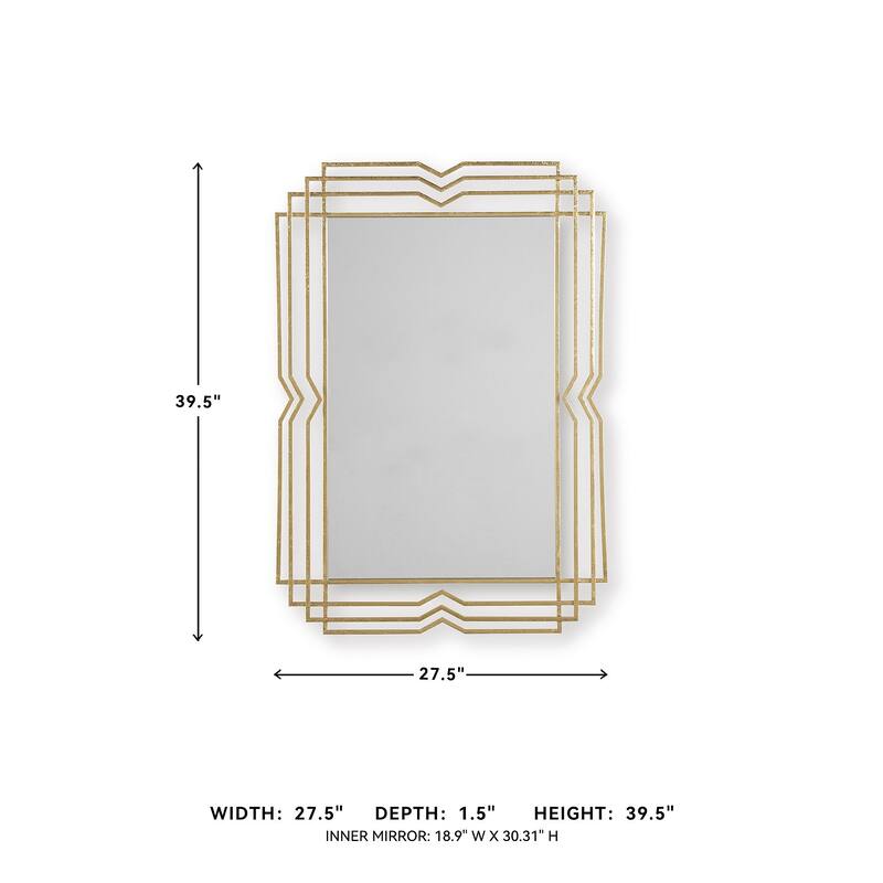 Signature Design by Ashley Claybrook Gold Finish Accent Mirror - 27.5" W x 1.5" D x 39.5" H