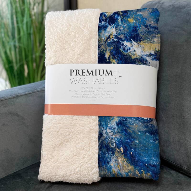 Premium Machine Washable ASB62 Abstract Modern Sherpa Throw Blanket
