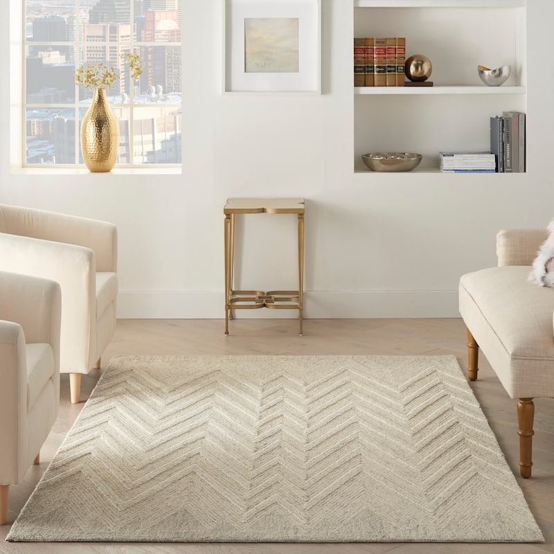 Nourison Interlock Contemporary Chevron Tufted Area Rug