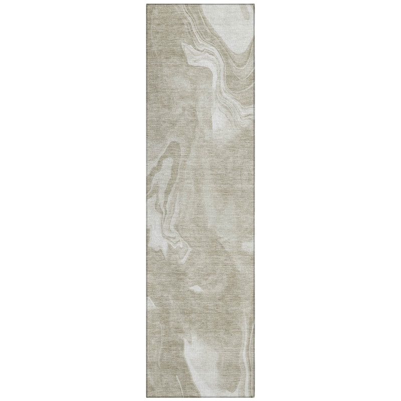 Machine Washable Indoor/ Outdoor Chantille Abstract Motion Rug