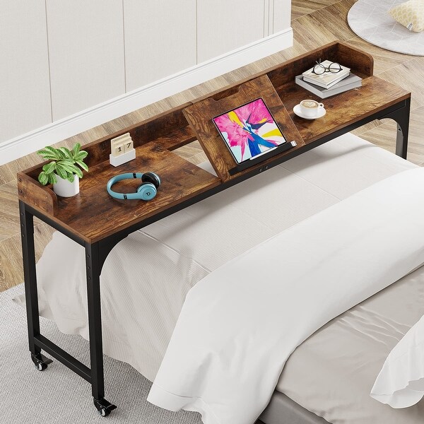 Sliding store bed table