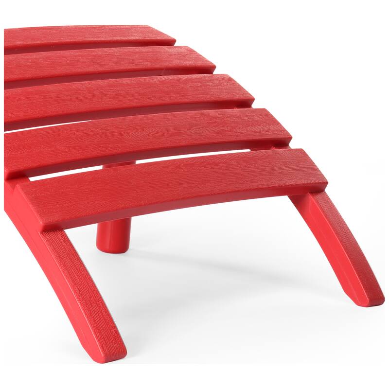 Polytrends Coastline Outdoor Poly 3-Piece Set Adirondack Chair with Ottoman and Side Table
