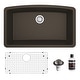 preview thumbnail 9 of 65, Karran Undermount Quartz 32 in. Single Bowl Kitchen Sink Kit Brown