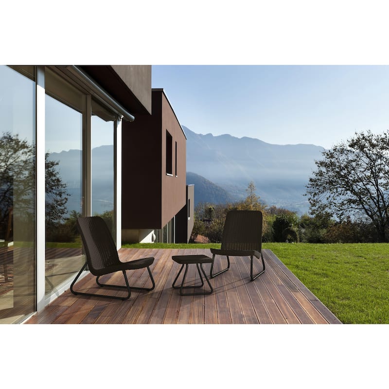 Keter 3-piece Rio All-weather Outdoor Conversation Chair and Table Set