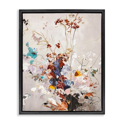 Stupell Earth Tones Floral Abstraction Framed Floater Canvas Wall Art Design By Design Fabrikken