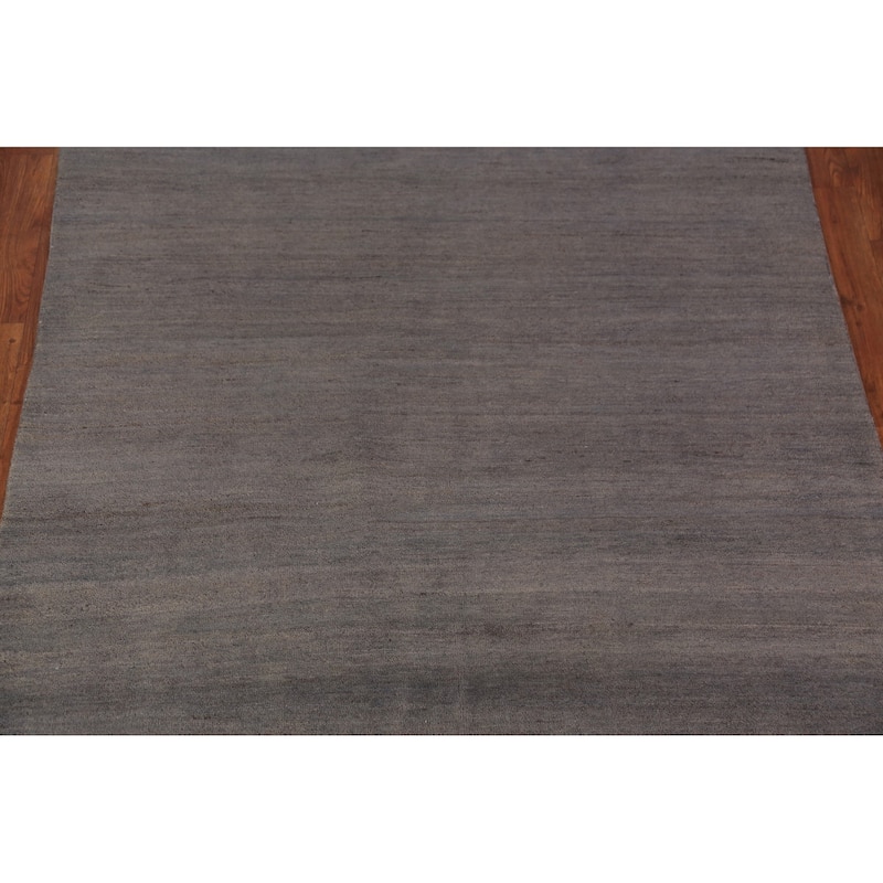 Modern Grey Gabbeh Oriental Area Rug Handmade Wool Carpet - 5'0" x 6'9"